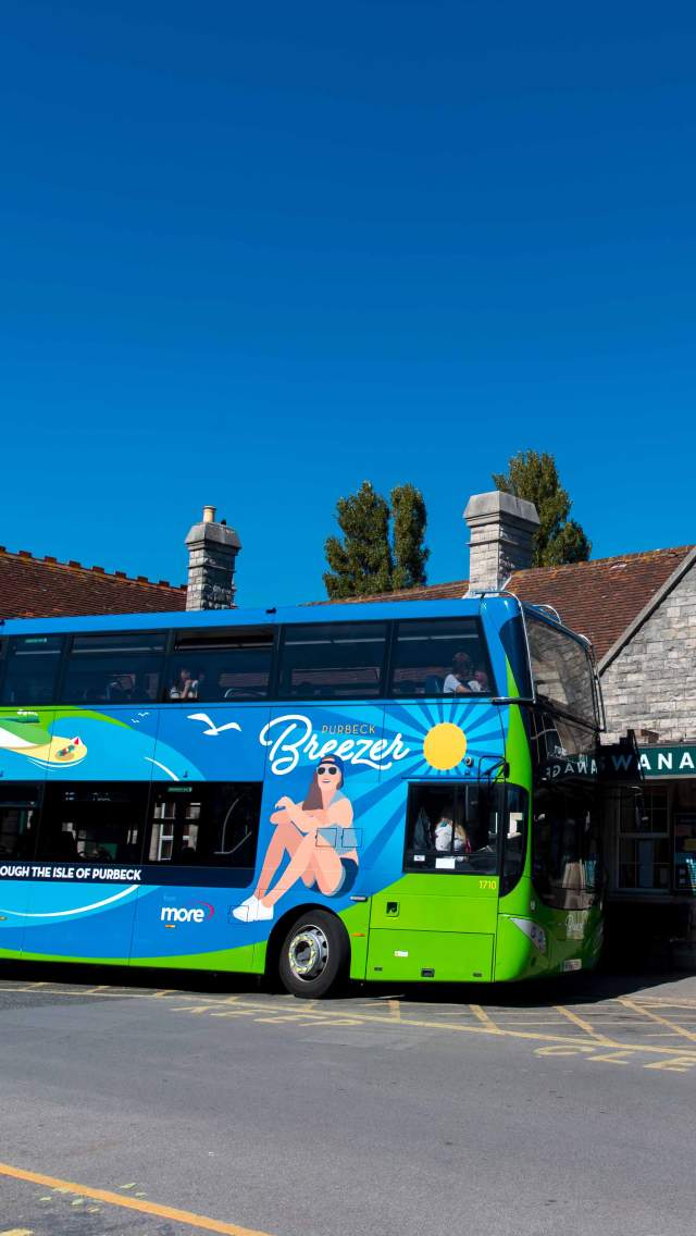Purbeck Breezer bus at Swanage train and bus station