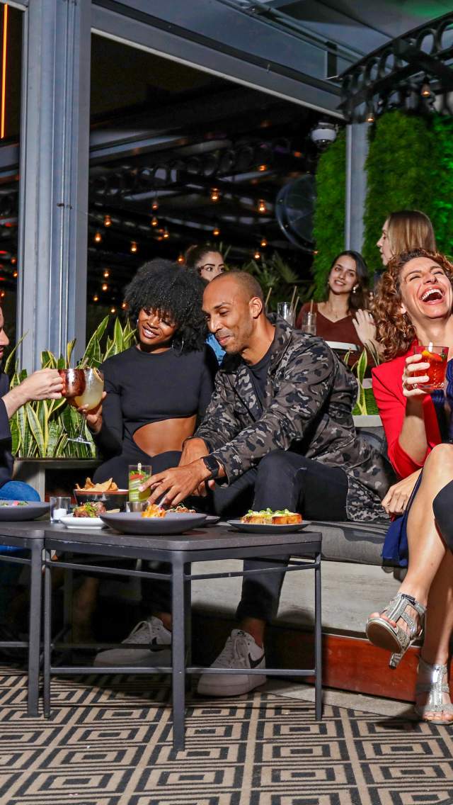 Multicultural group at Rooftop