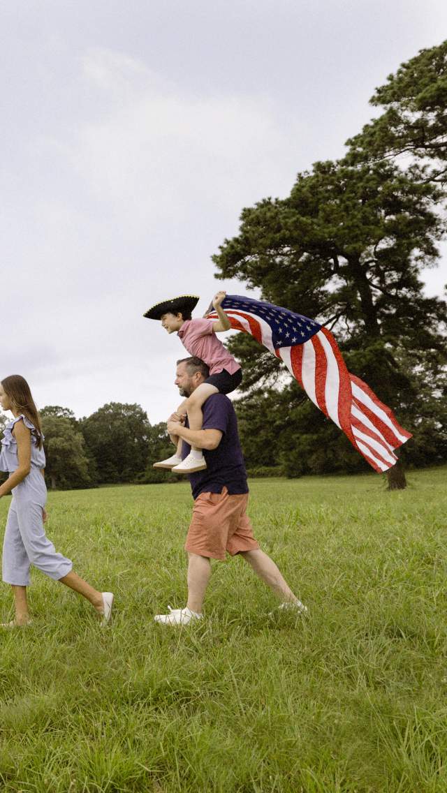 Family on Yorktown Battlefield