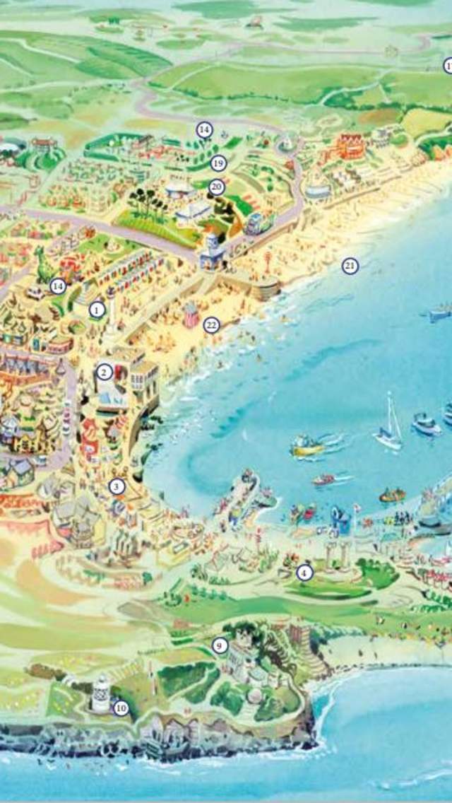 Pictorial map of Swanage copyright Tony Kerins