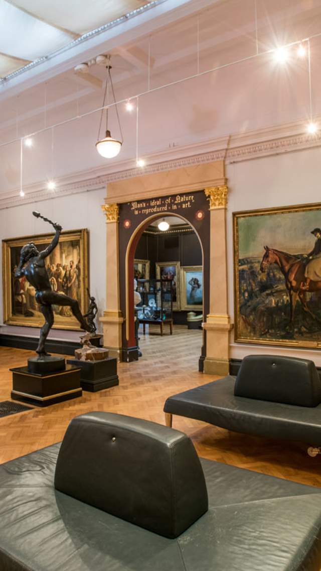 Paintings statues and art at Russell-Cotes Art Gallery and Museum in Bournemouth, Dorset