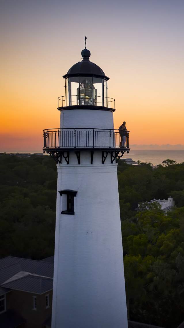 St. Simons Island lighthouse at sunset
