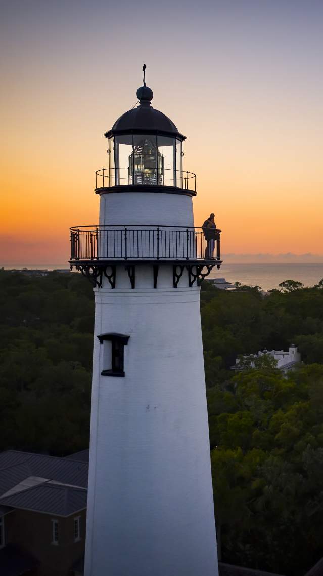 St. Simons Island lighthouse at sunset