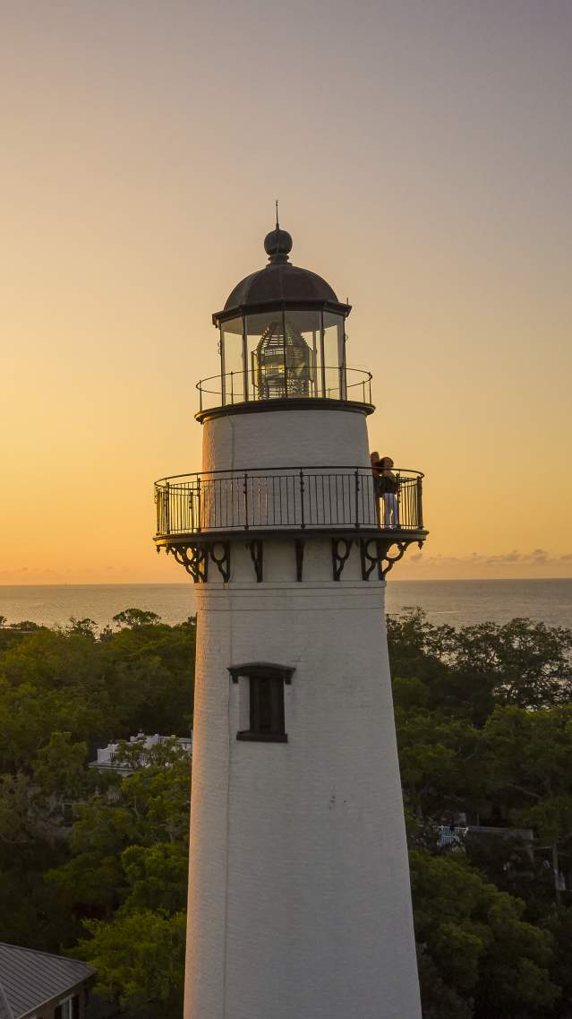 St. Simons Island lighthouse at sunset