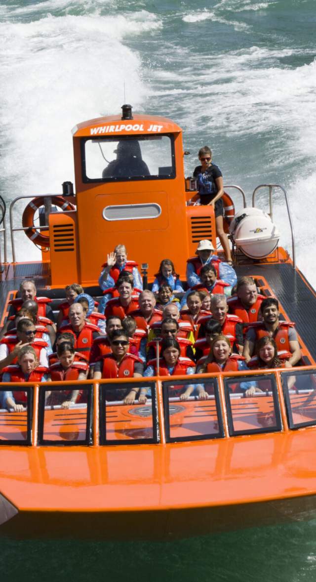 Jet boat on water