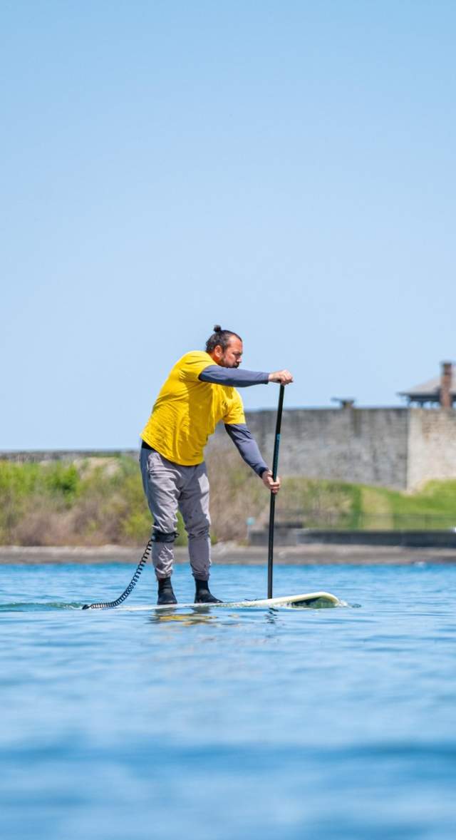 Man paddleboarding on the Niagara River