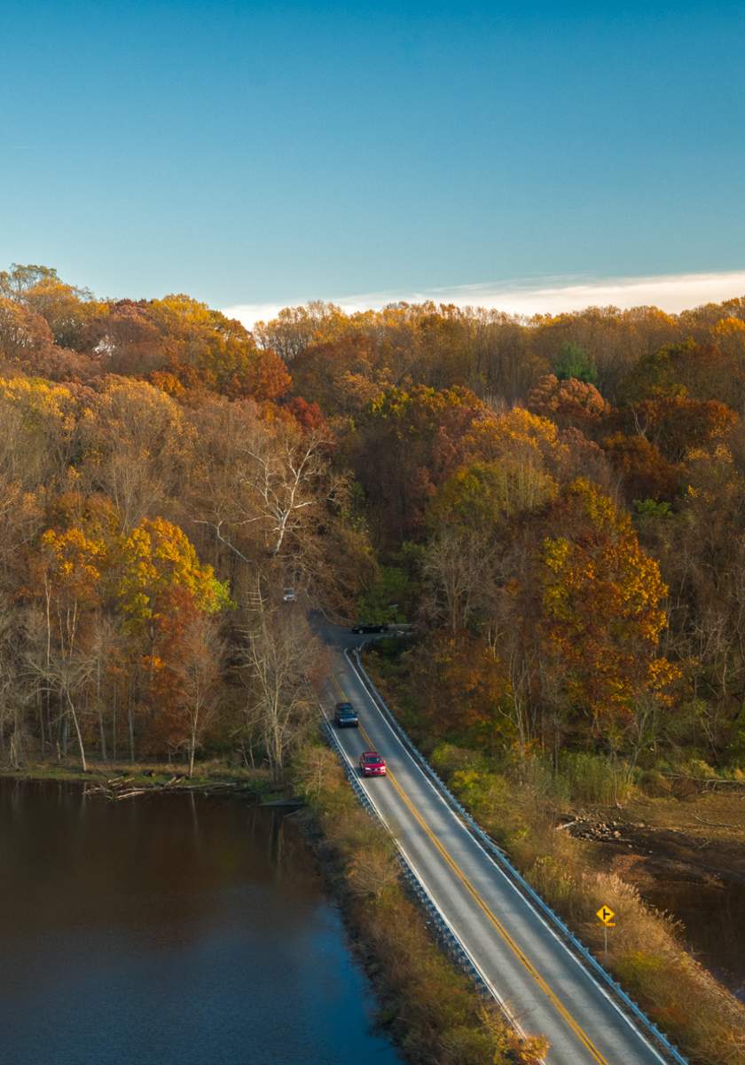 Aerial Scenic Drive Fall