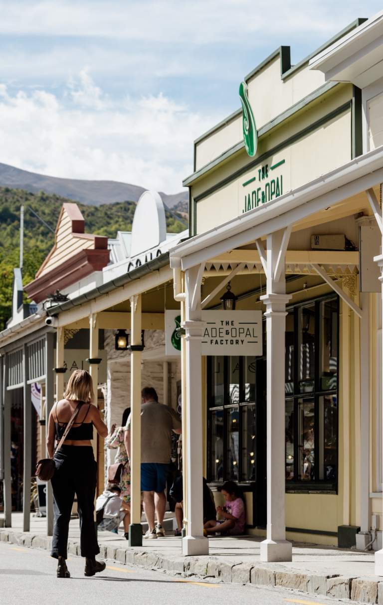 Boutique shops down the main street of Arrowtown
