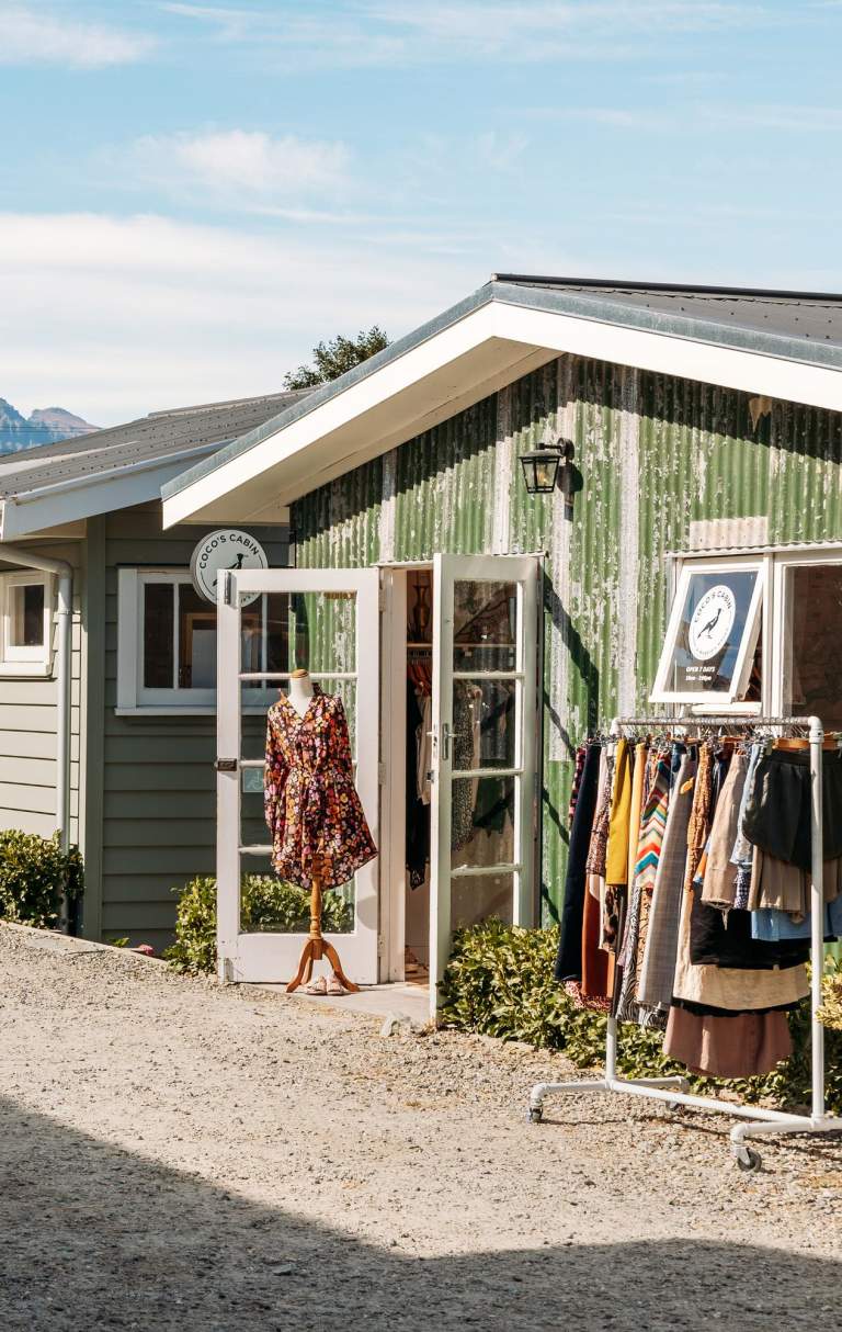 Boutique shops in restored sheds at Country Lane Retail Village