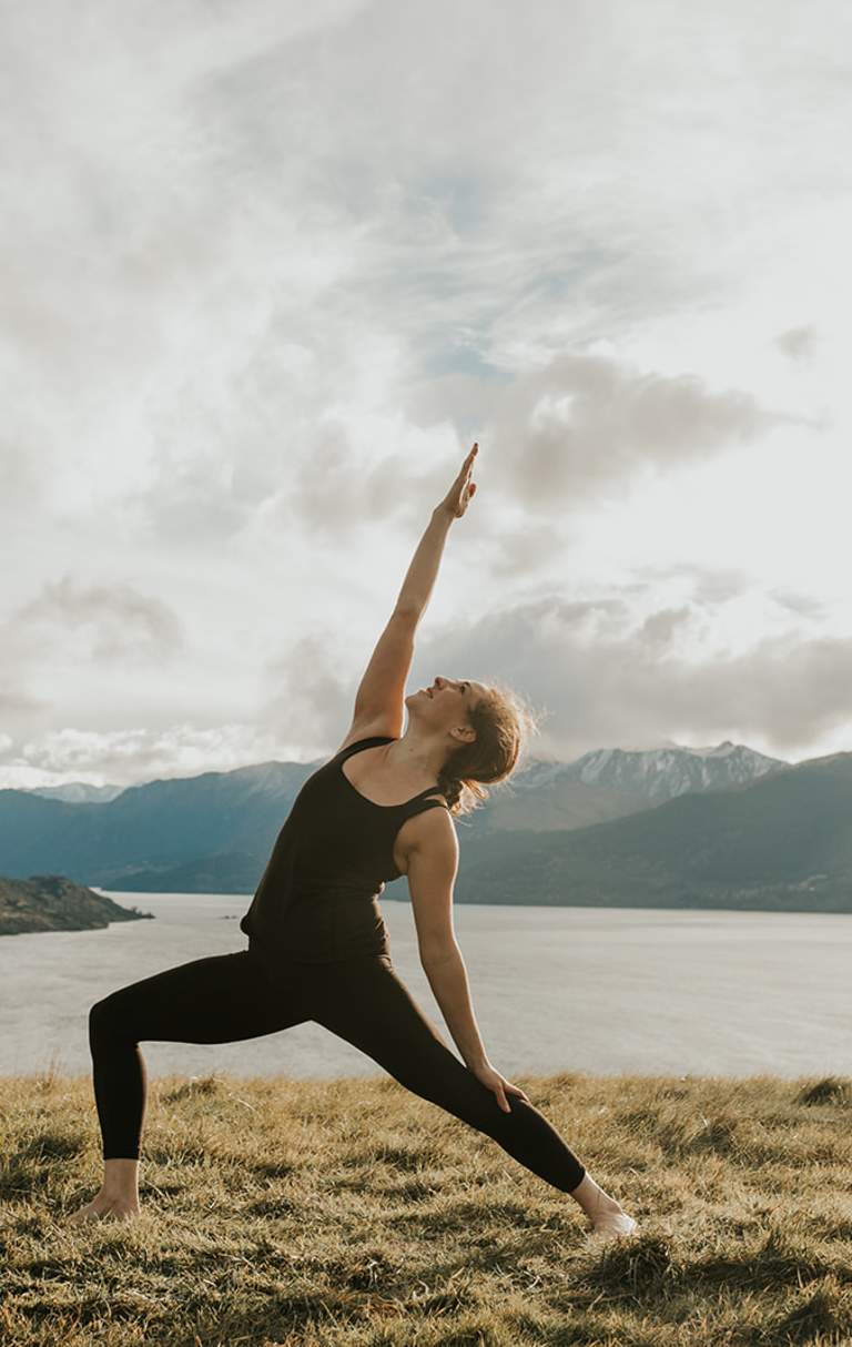 Yoga in Queenstown, surrounded by mountains and lakes