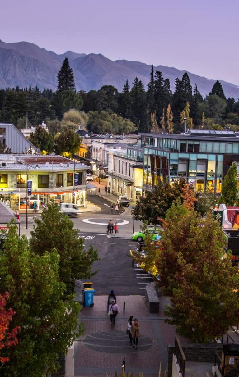 Dusk view of Shotover street Queenstown