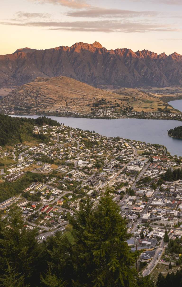 Aerial view overlooking Queenstown