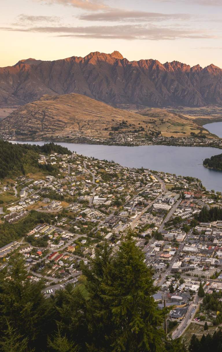 Aerial view overlooking Queenstown