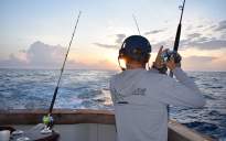 Fishing offshore sunrise