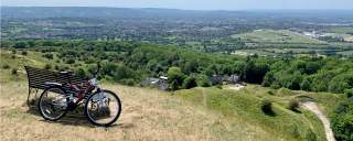View from Cleeve Hill overlooking Cheltenham Racecourse