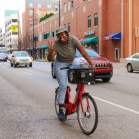 Red Bike - Girl on bike