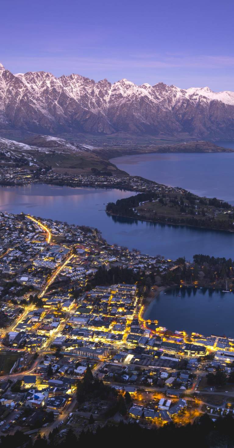 Queenstown Winter Aerial from Bob's Peak