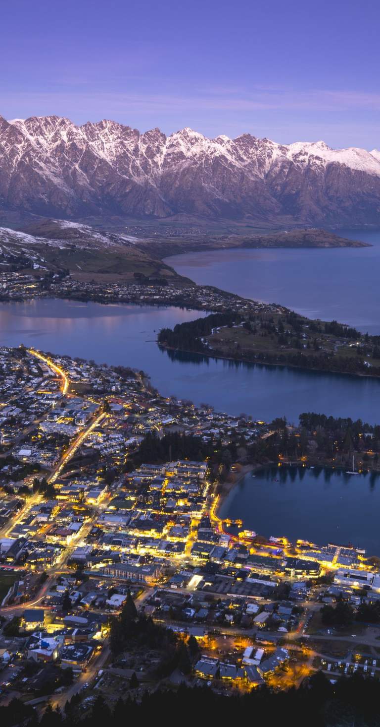 Queenstown Winter Aerial from Bob's Peak