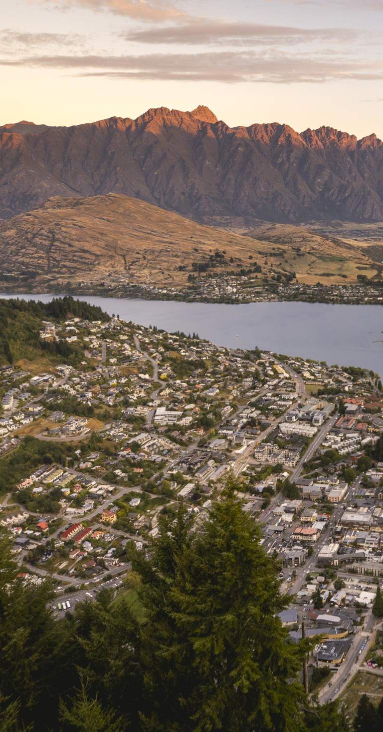 Aerial view overlooking Queenstown