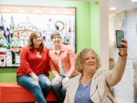three women take a selfie