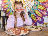 Pizza enjoyment at the Thirsty Goat