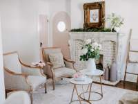 cottage style living room in an airbnb