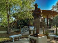 statue in front of visitor center