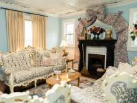 ornate fairy-tale living room in a Clarksville Airbnb