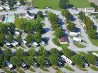 overhead aerial of campground