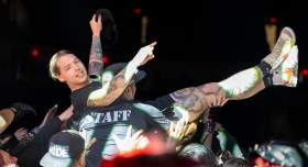 Crowd Surfer at Mohegan Arena at Casey Plaza