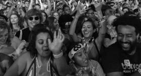 Black & White Crowd Stock