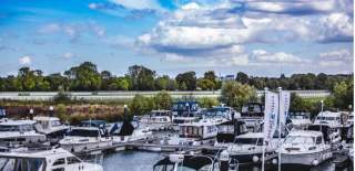 View of Tingdene Marine Racourse Marina on a cloudy day.