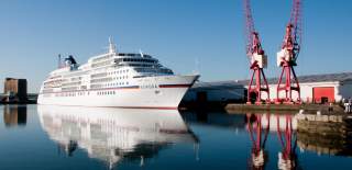 Europe Cruise ship docked at Royal Portbury Docks - Credit CMV Cruises