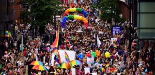 Bristol Pride Parade walking through Horsefair - Credit Bristol Pride