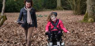 A mother and her daughter, a wheelchair user, at Westonbirt Arboretum - credit Brian Martin