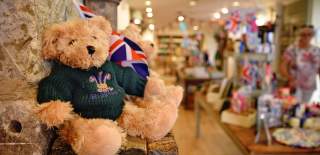 Teddy bear in the Highgrove Shop in Tetbury