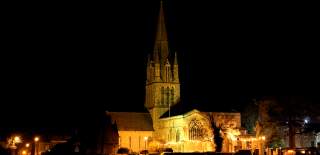 St Mary's Church in Witney at night