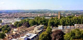 An aerial view of Park Street and Berkeley Square in central Bristol - credit Morgane Bigault