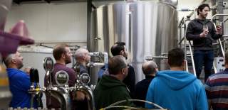 Tour group in brewery - credit Moor Beer