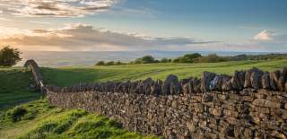 Cotswold stone wall on the Cotswold Way