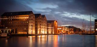Gloucester Docks at night