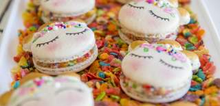 unicorn macarons and fruity pebbles