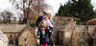 Family enjoying the Bourton on the Water model village