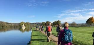 Walkers on the Thames Path at Henley