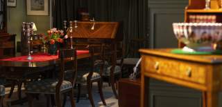 Display of antiques at WR Harvey in Witney