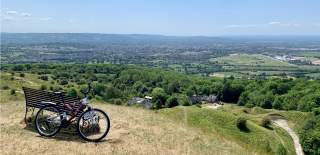 View from Cleeve Hill overlooking Cheltenham Racecourse