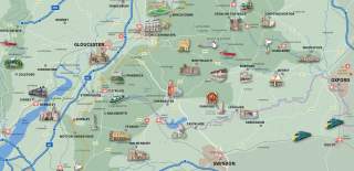 Illustrated map of the Cotswolds