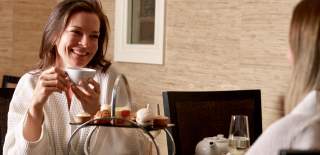Afternoon tea during spa day at Careys Manor in the New Forest