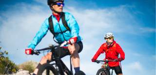 two people on bikes