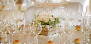 flowers on a table for a wedding